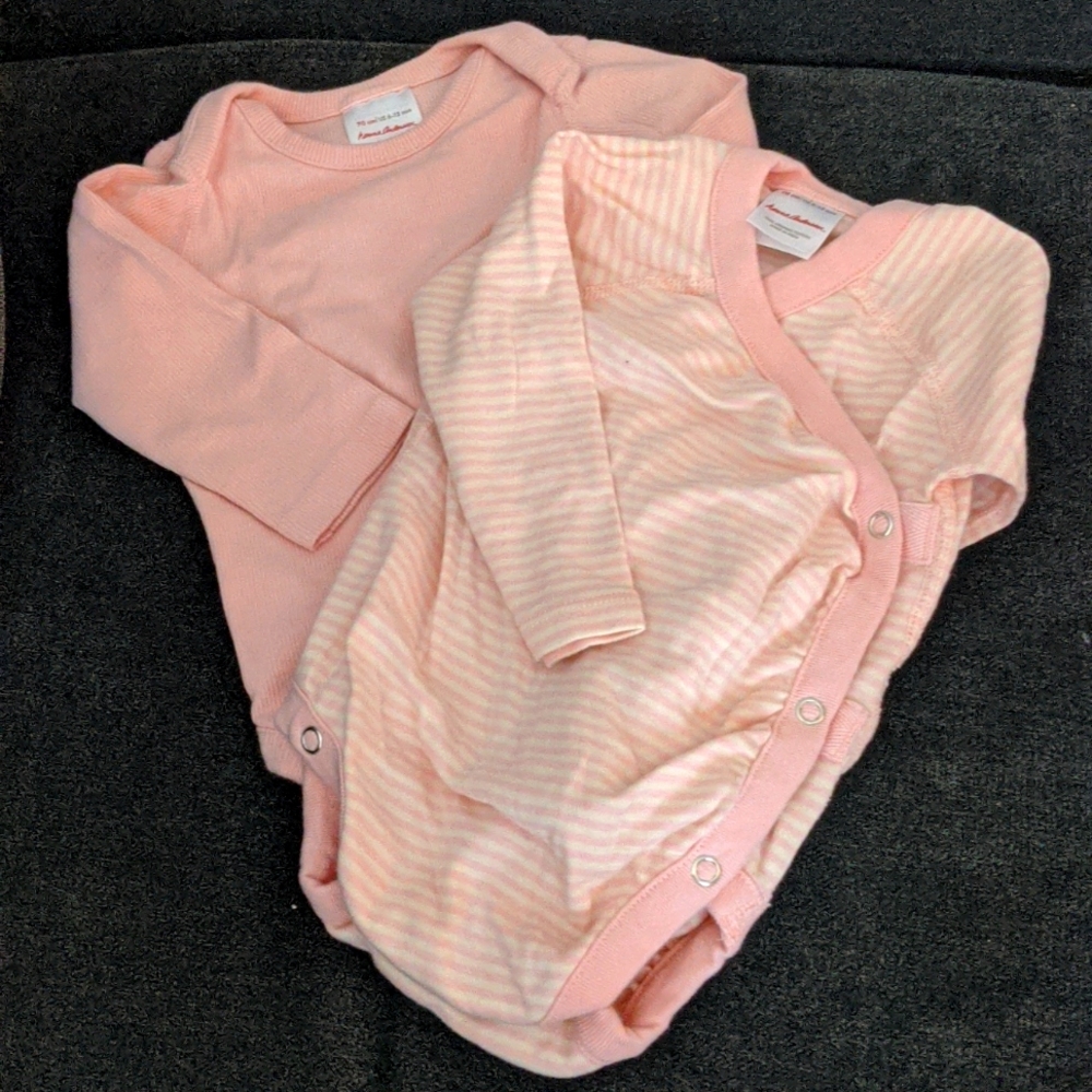 Organic Hanna Andersson Lot. 2 Pink bodysuit &;pants sets! 70-75cm 12 months - Picture 2 of 5